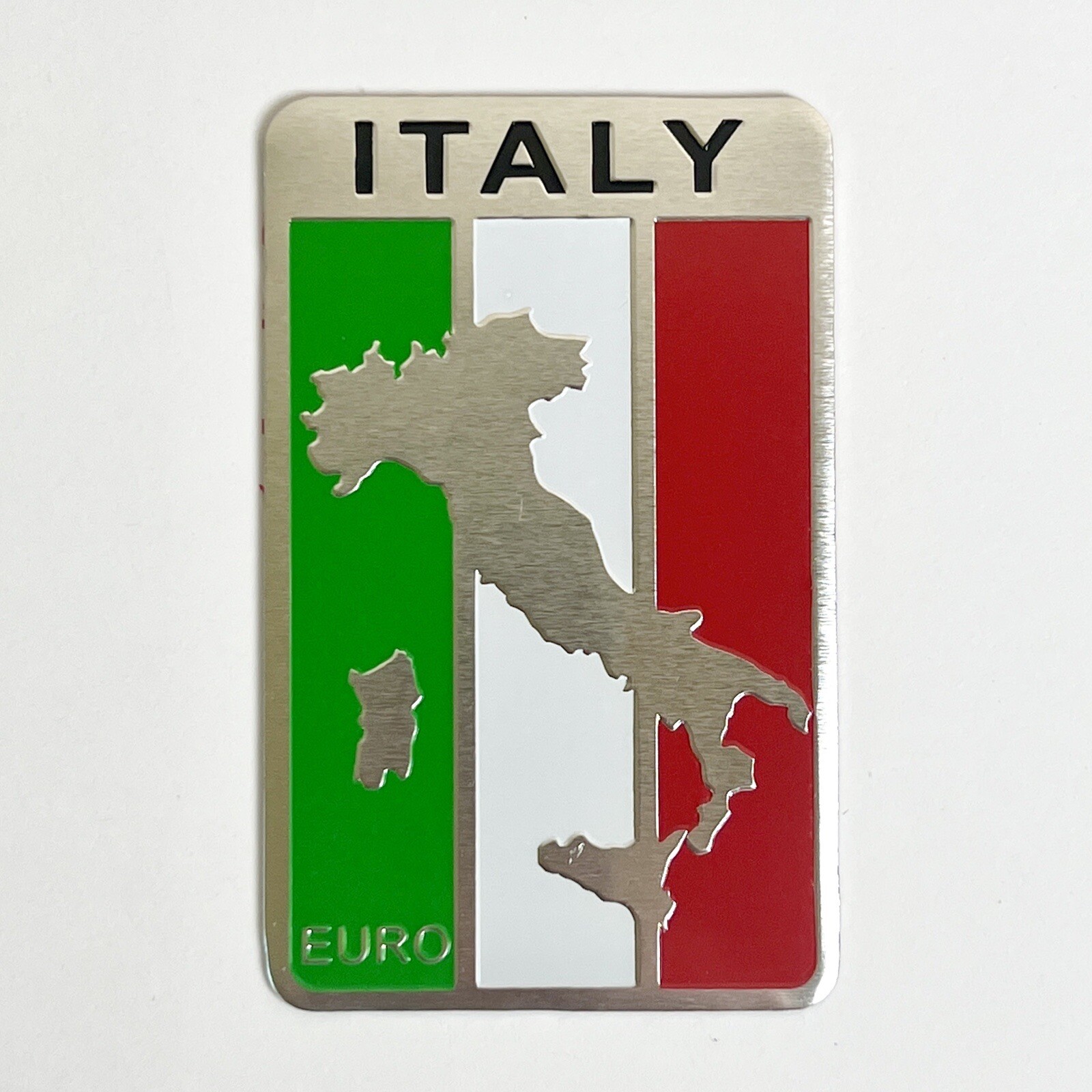 Italy Flag Car Emblem Badge Decal Italian ITA IT Sticker 2″x 3″ Aluminum NEW