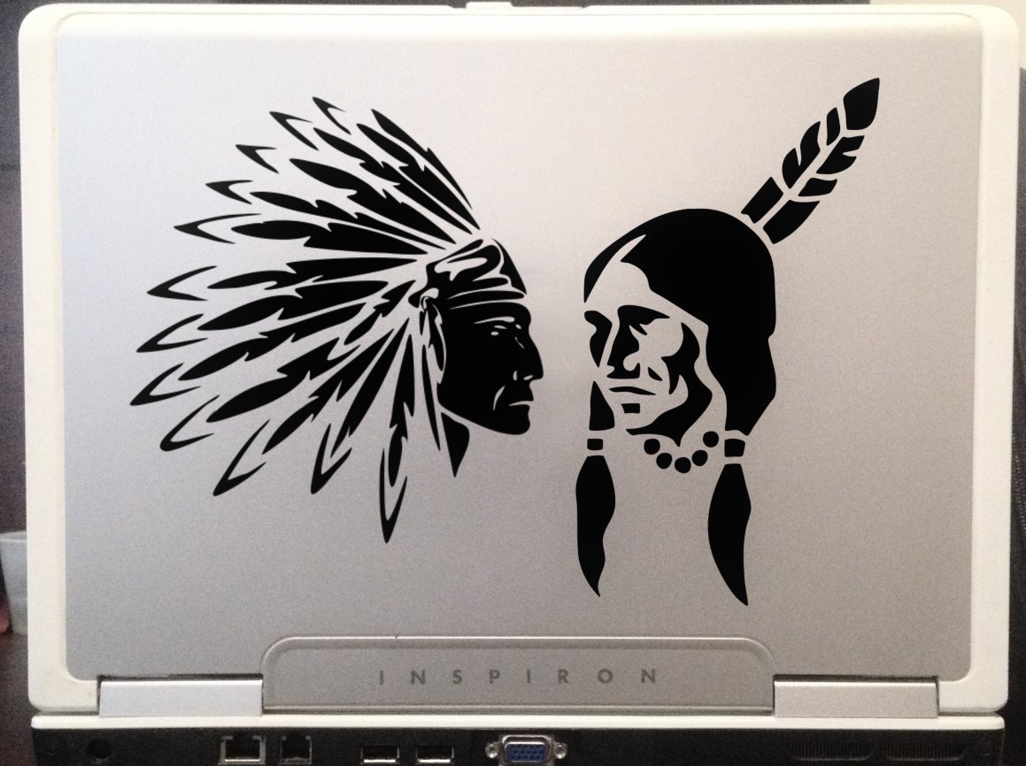 Native American Indian Warriors Car Truck Laptop Macbook decal sticker 6″ Black