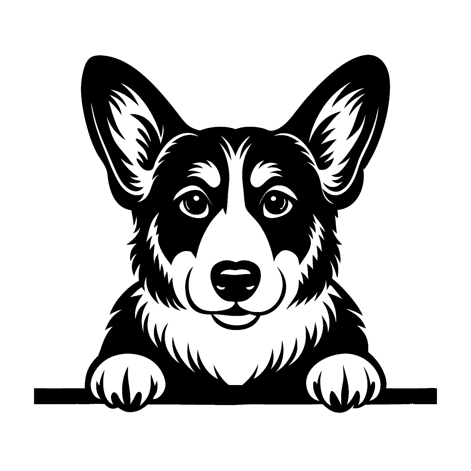 Welsh Corgie Peeking Cute Premium Customizable Vinyl Decal Waterproof