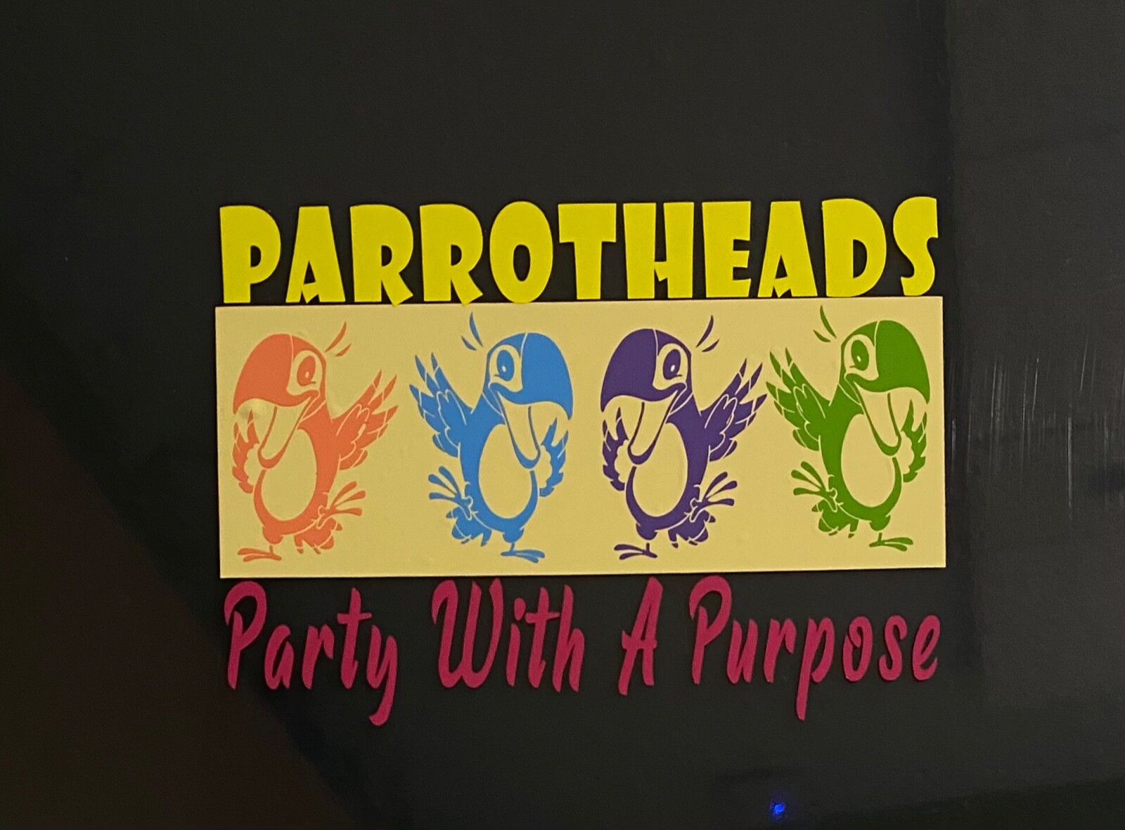 PARROTHEADS Party With a Purpose Jimmy Buffett Tropical decal sticker 5.75 X 4in