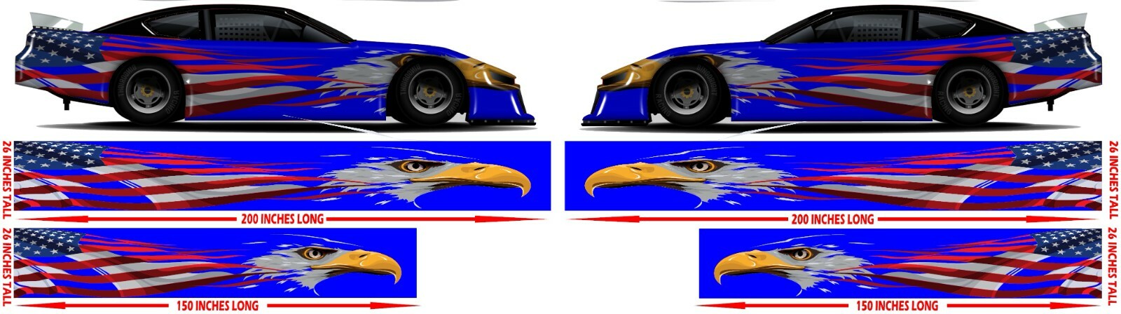 Race Car Side Wrap Laminated Print Modified super stock St-78 Screaming Eagle B