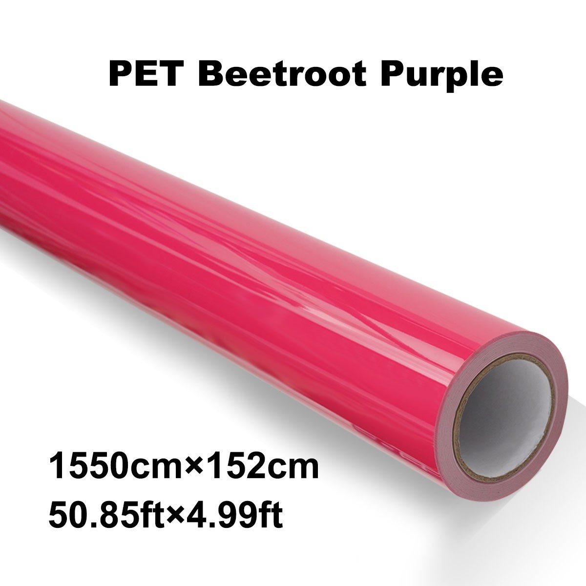 5FTx50FT PET Gloss Crystal Beetroot Purple Vinyl Wrap Self-Adhesive Air Release