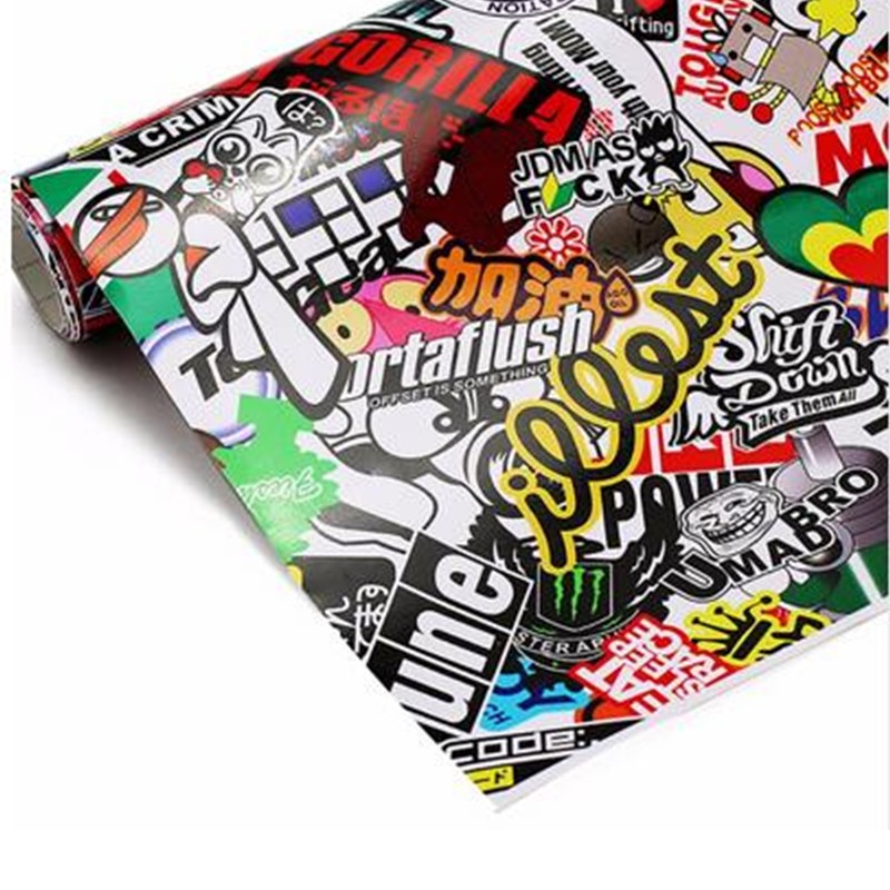 Car Sticker Vinyl Wrap Sheet Film Decals Cartoon Graffiti DIY Decor 60in x 20in
