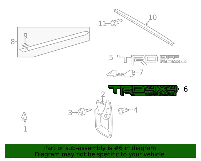 Genuine Toyota Truck Bed Decal (Left Right Rear) 75996-0C080-A2