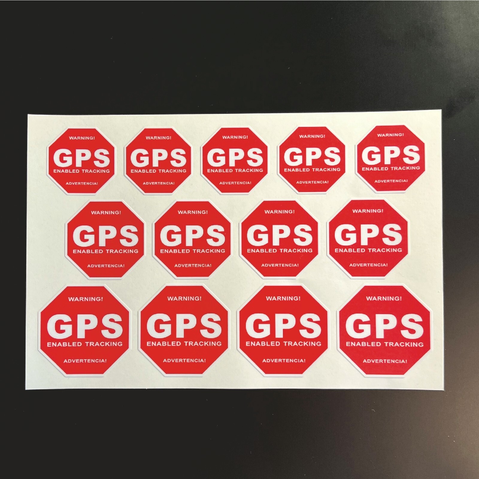 13 PACK GPS Tracking Warning Theft Deterrent Laminated Stickers High Quality