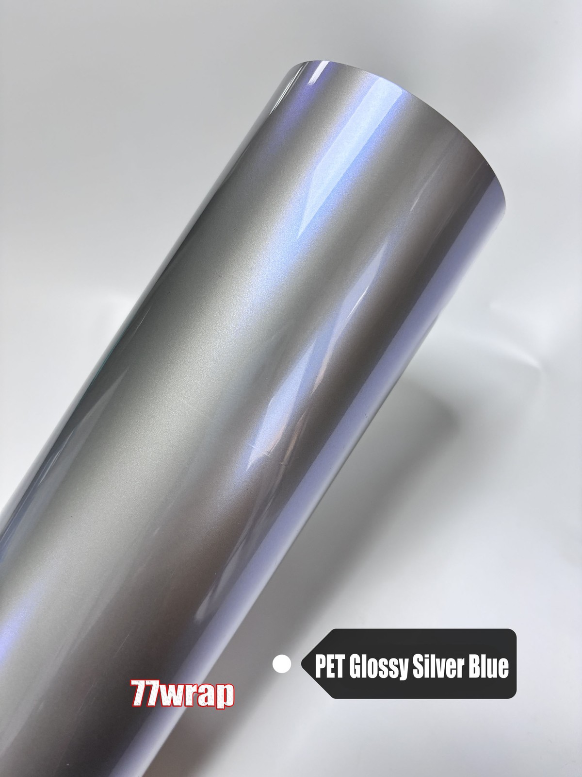 PET Silver Blue Magic Glossy Metallic Full Car Truck Vinyl Wrap Sticker 75FT US