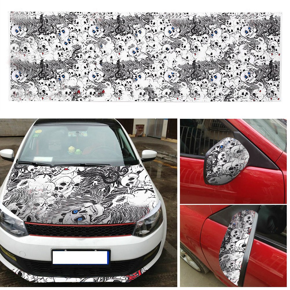 50 * 150cm Auto Car Cartoon Skull Graffiti Bomb Sticker Wrap Sheet Roll Decals