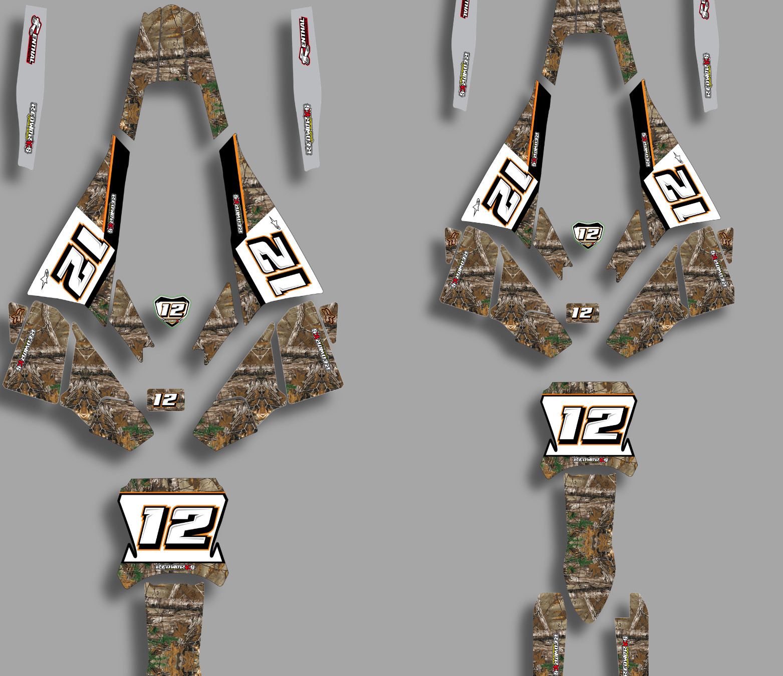 Yozma 10in Pro Graphics Kit Realtree Camo Decals Wrap Custom Name Number 6Mil