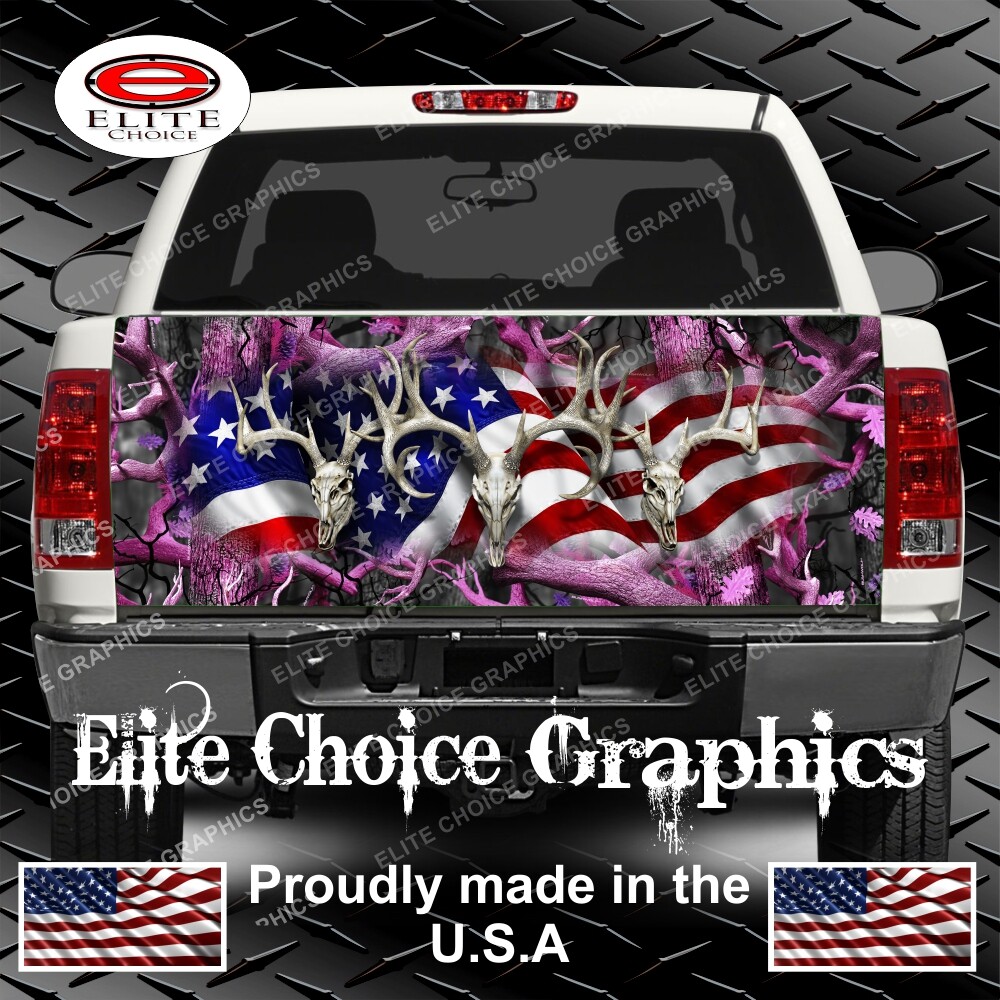 American Buck Ob Skull Blaze Truck Tailgate Wrap Vinyl Graphic Decal Wrap