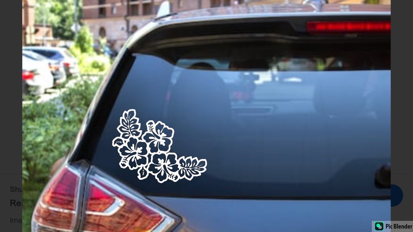 Hibiscus Flower Window Sticker Vinyl Decal Hawaii Aloha Tropical Beach Ocean