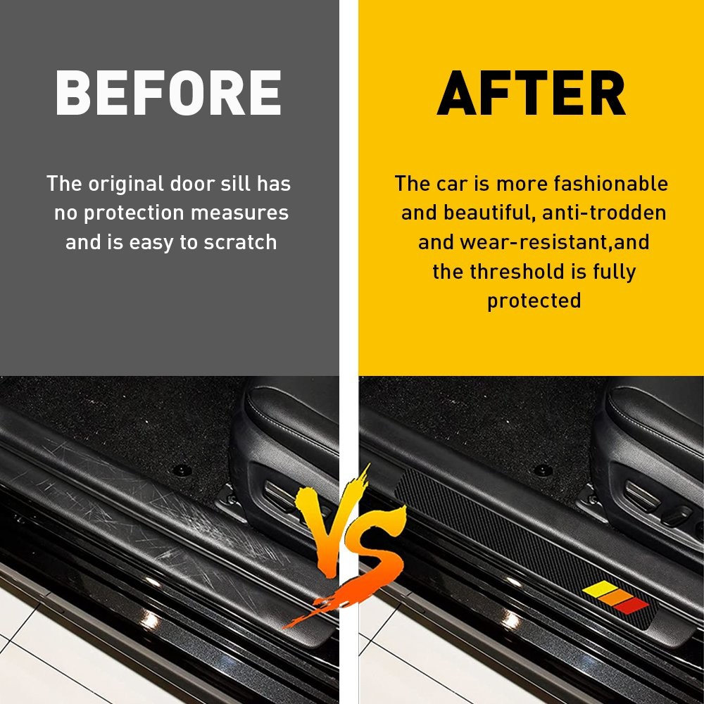 For Toyota Car Door Plate Sill Scuff Cover Anti Scratch Decal Sticker Protector