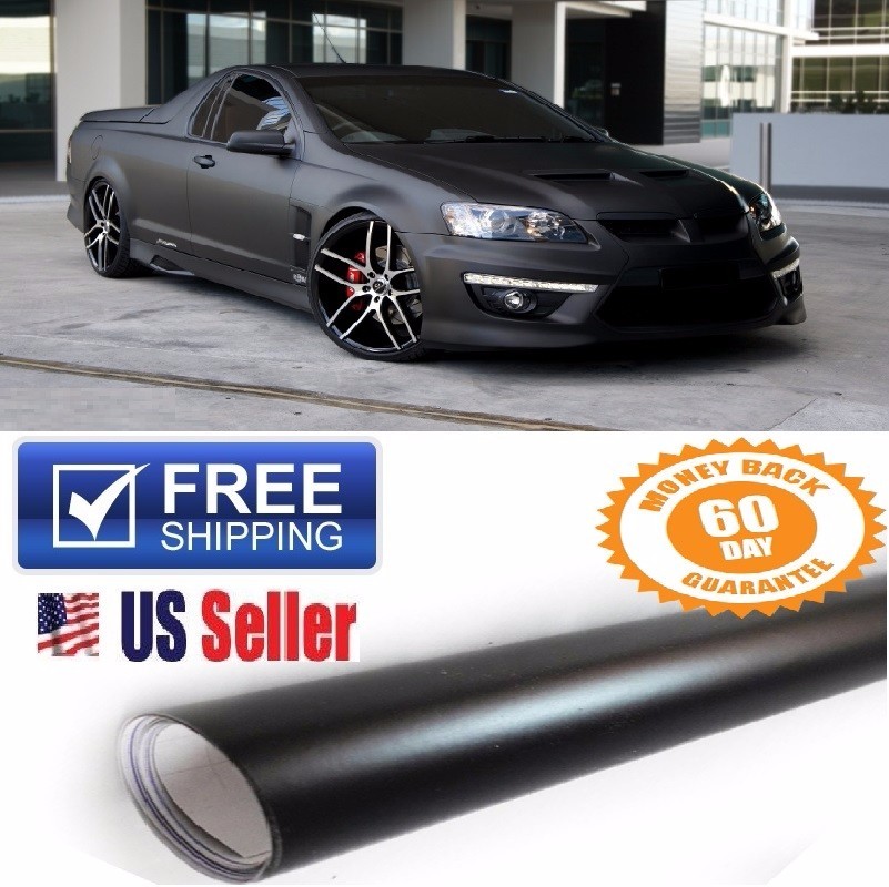 PREMIUM 12″x60″ Matte Flat Black Vinyl Wrap Sticker Decal Paint Protection Film