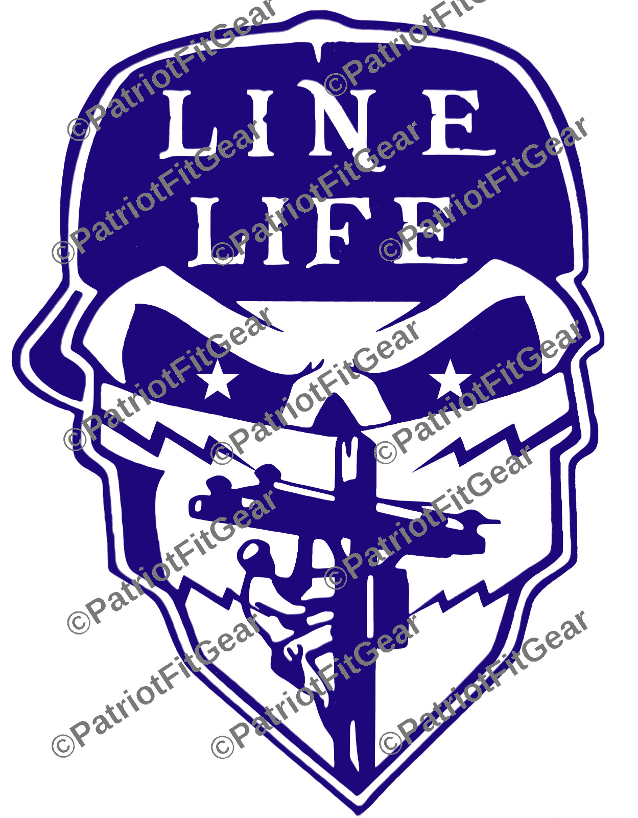 Line Life,Skull,Linesman,Line Work,Lineman,Got Power Thank A Lineman,vinyl decal