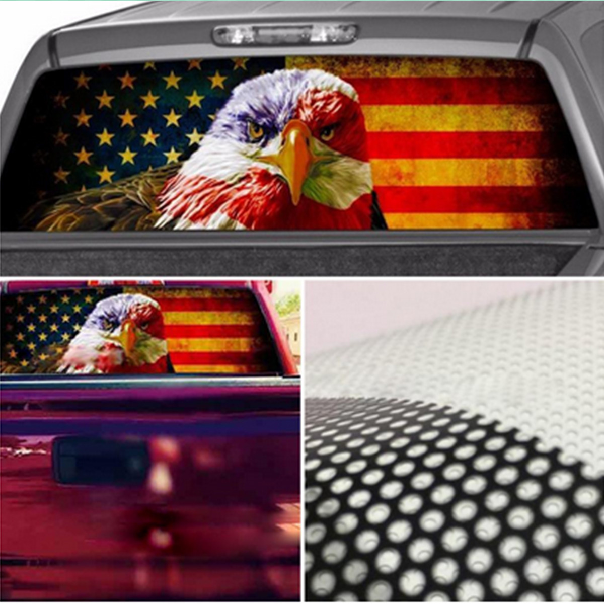 American Flag Decal Fit For Hyundai Santa Cruz Car Rear Window Graphic Sticker