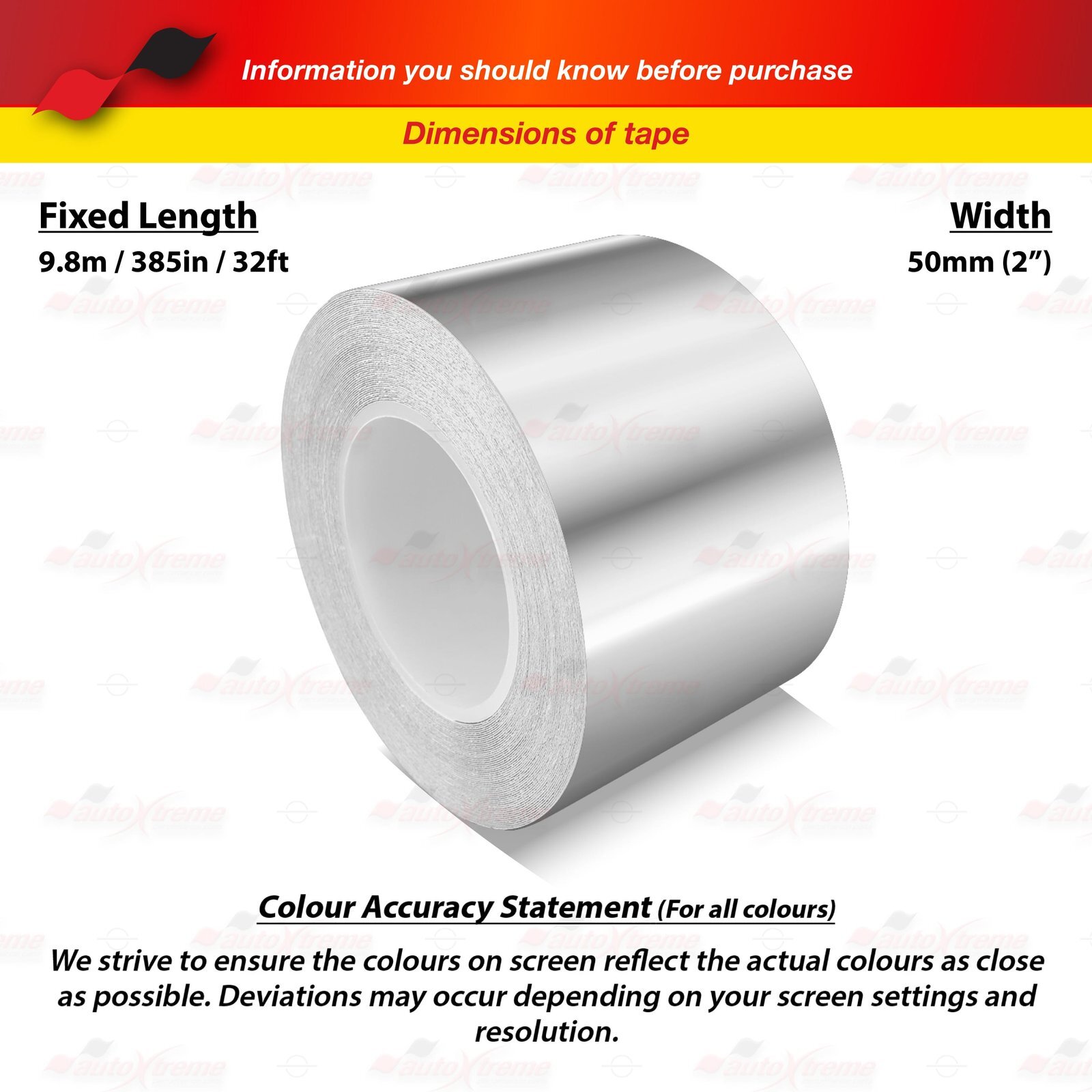 2″ Vinyl Pinstriping Pin Stripe Styling Tape Decal Sticker 50mm CHROME SILVER