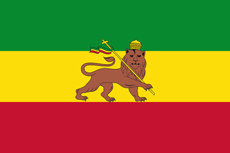 3×5.5 inch Ethiopia Lion Flag Sticker (decal african ethiopian car rasta decal)
