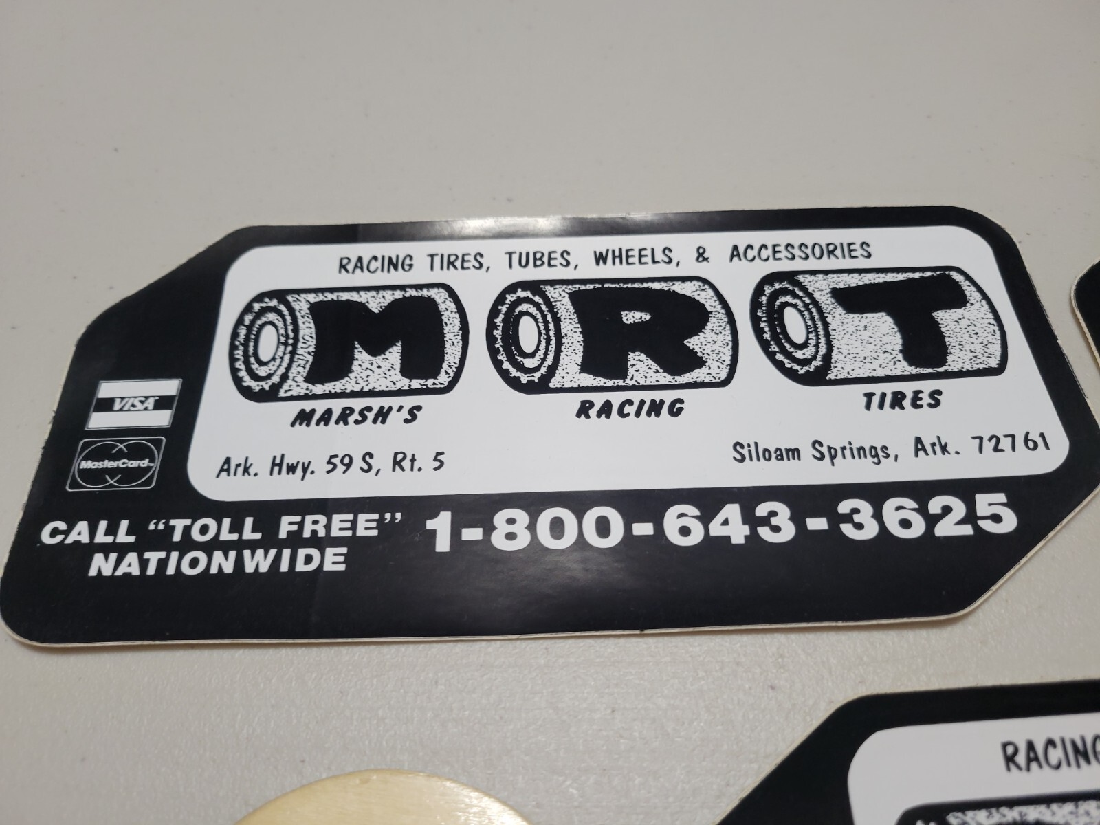3x Vintage 9″ x 4.25″ Marsh’s Racing Tires Sticker Decal Racing Car Drag Racecar