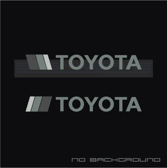 Retro Toyota Stripe decals Classic Left Right Gray Pair