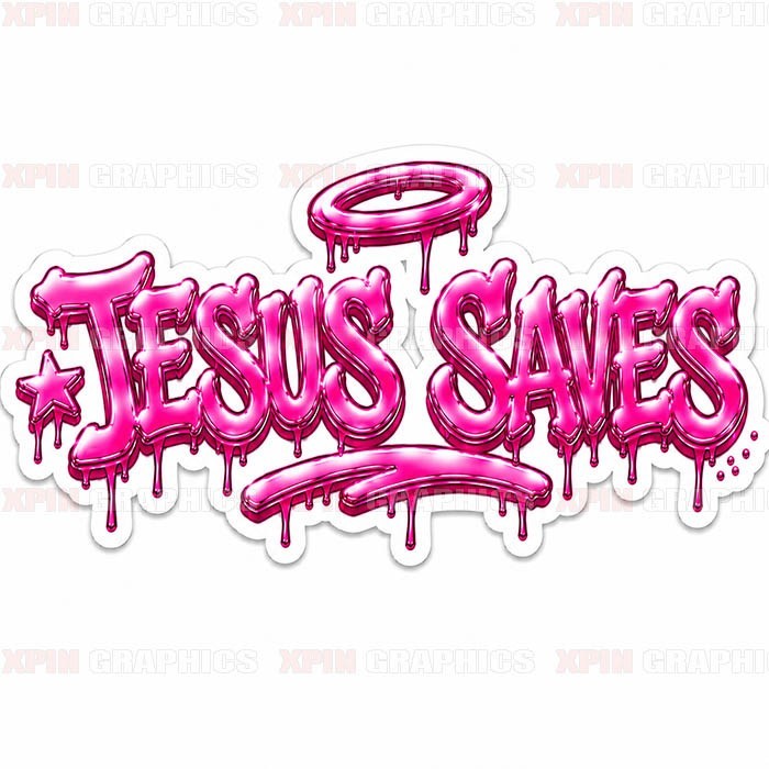 Jesus Saves Graffiti Vinyl Decal Sticker Religious God Lord F