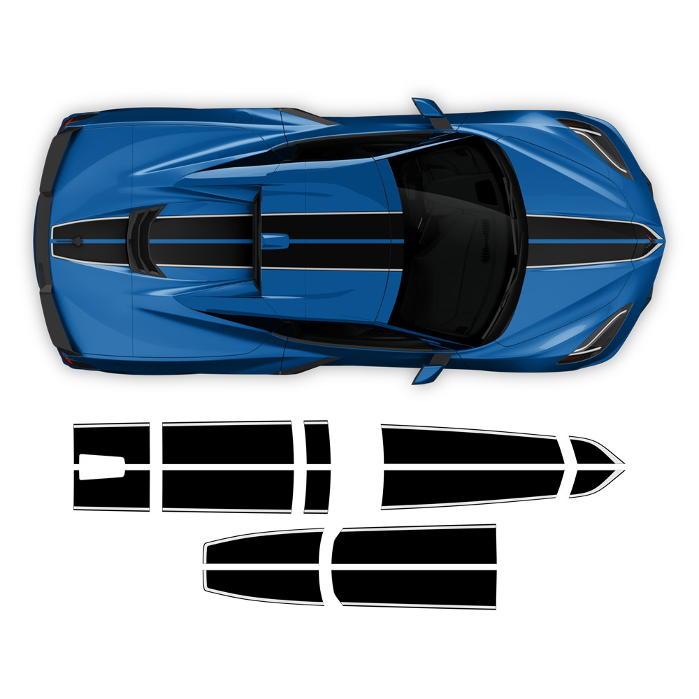 Racing Stripes Over The Top, for Corvette C8 2021 – 2024