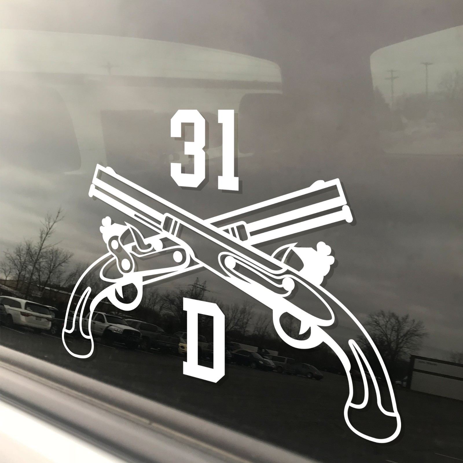 Army MOS 31D CID Special Agent Crossed Pistols Insignia Decal 3″ x 5.5″