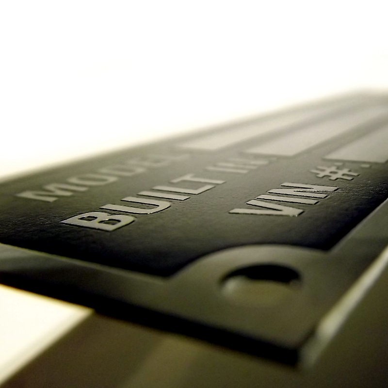 Anodized Aluminium universal custom manufacturer etched vin name plate