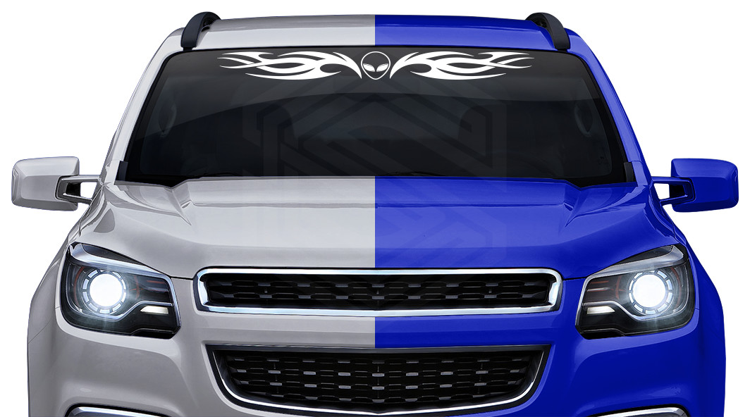 118-02 ALIEN Decal Sticker Windshield Window Vinyl Graphic Banner Tribal Alien
