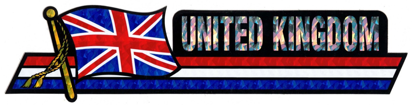 United Kingdom Flag 3″x12″ Reflective Decal Bumper Sticker DCX-244