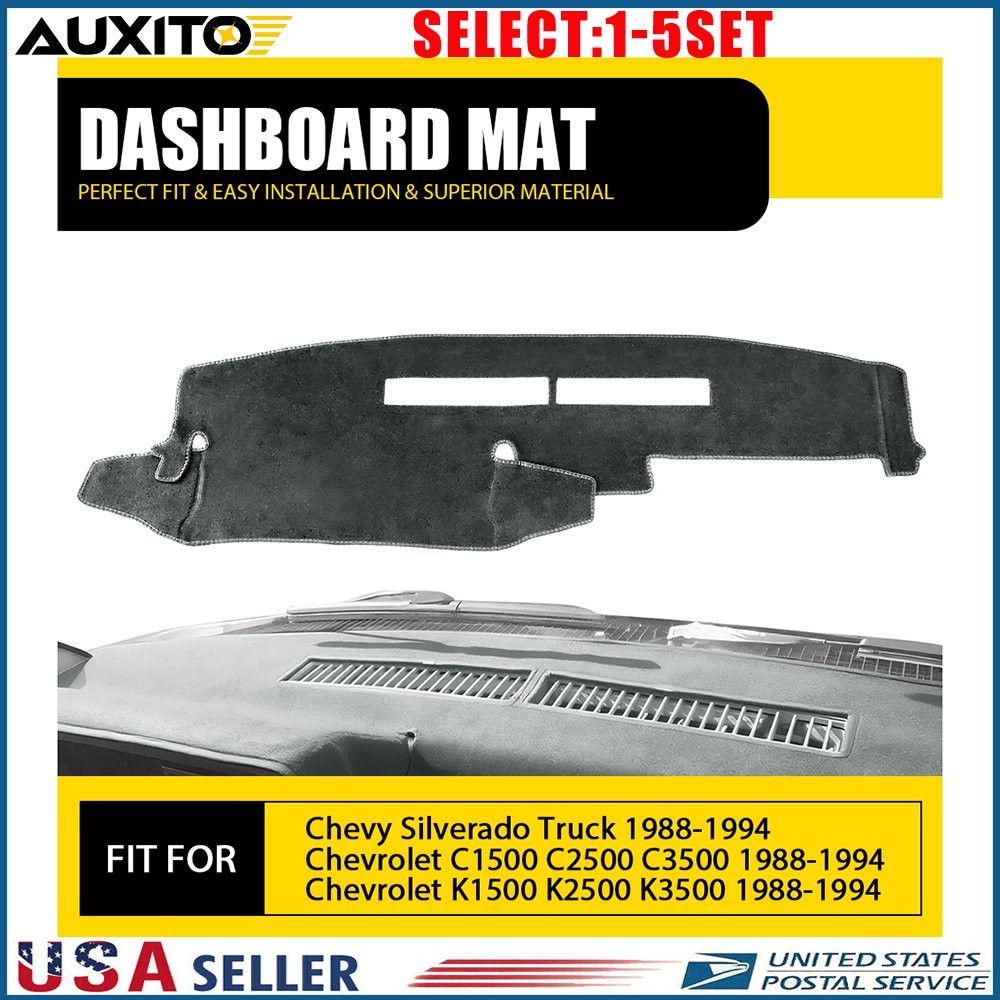 For 1988-94 Chevrolet K1500 K2500 K3500 C2500 3500 Gray Dash Mat Dashboard 1-5X