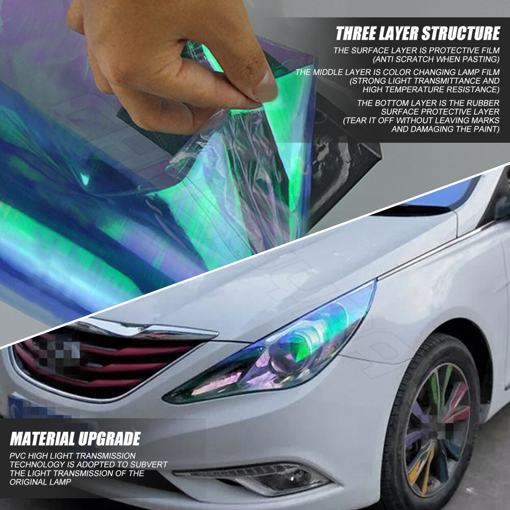 Fit Headlight Taillamp Transparent Lens Vinyl Protection Film 30CM*70CM