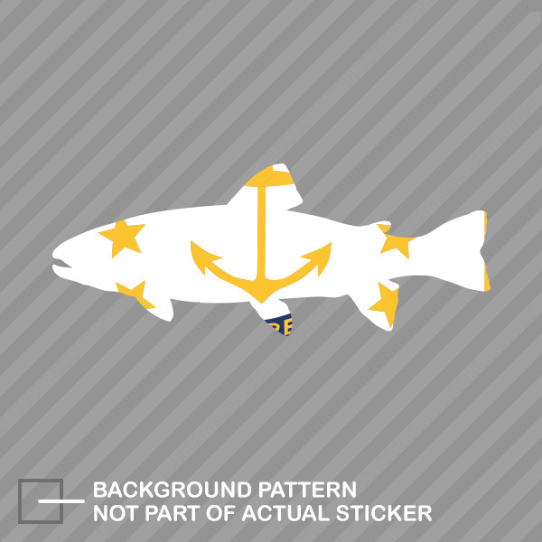 Rhode Island State Shaped Trout Sticker Decal Vinyl RI fly fishing fish