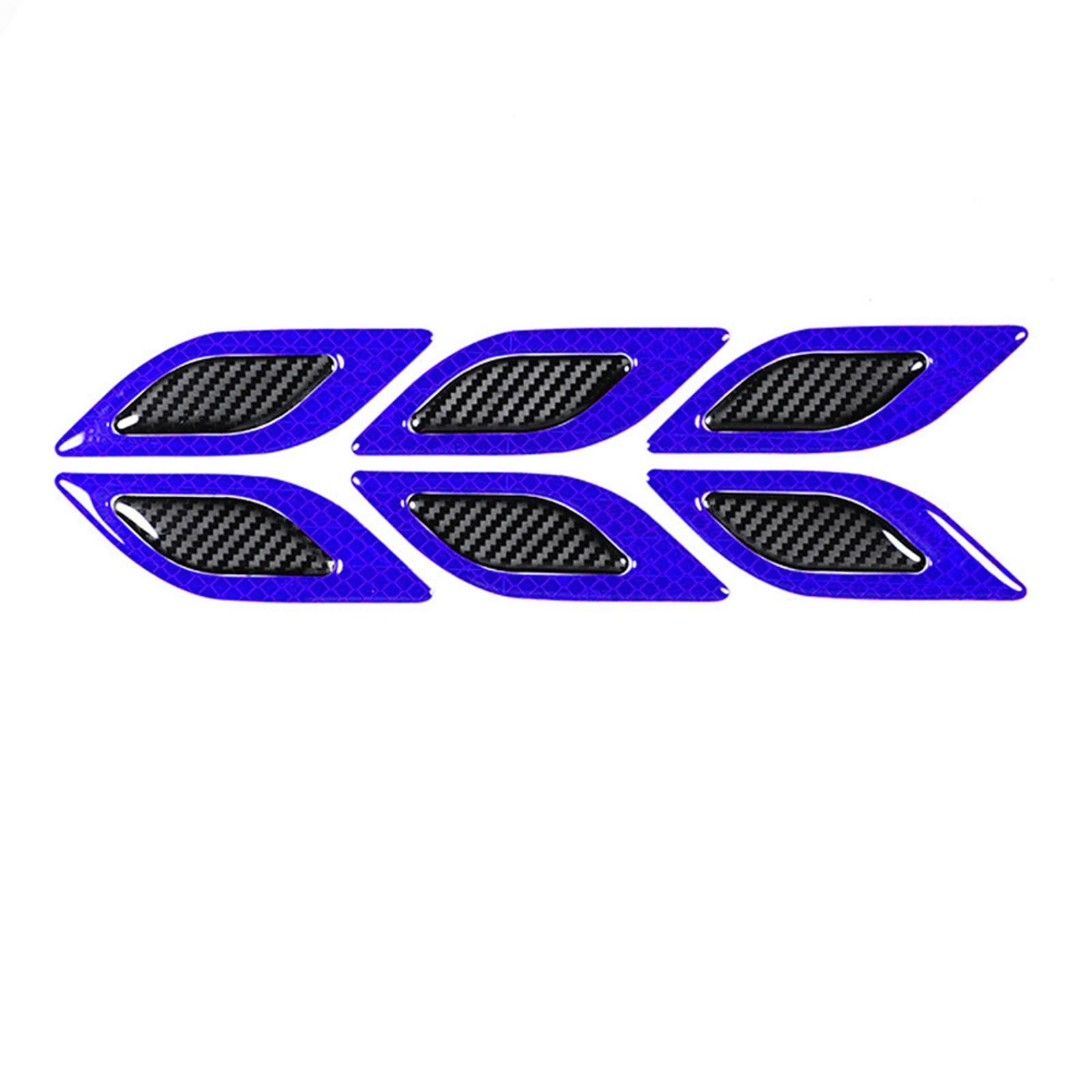 6pcs 9cm x 3.5cm Auto Car Vent Exterior Edge Bumper Reflective Stickers Decals