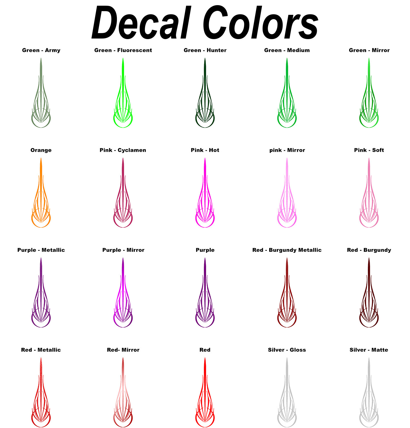High-Quality Vinyl Pinstripe / Scroll Decal -Many Colors & Sizes- Free Shipping!