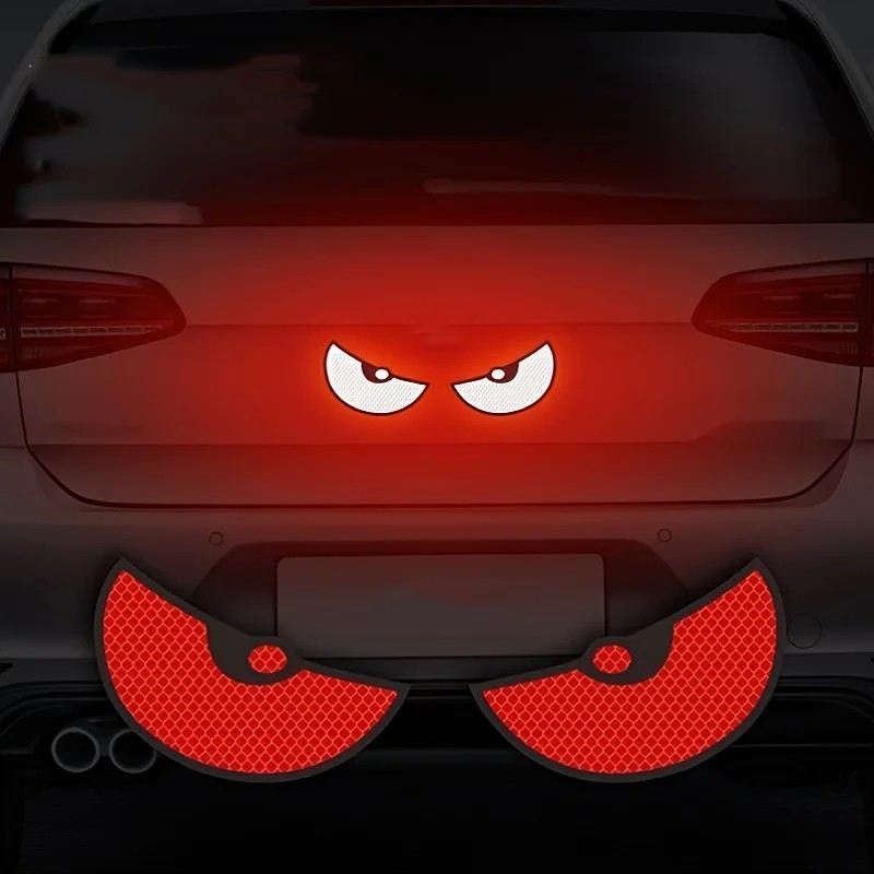 2PCS Reflective Cat Eye Car Stickers Safety Warning Decals High Visibility