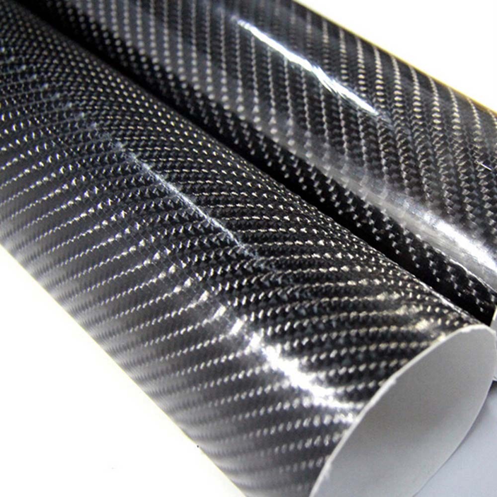 12″ x 60″ Premium 4D Gloss Black Carbon Fiber Vinyl Wrap Bubble Free Air Release