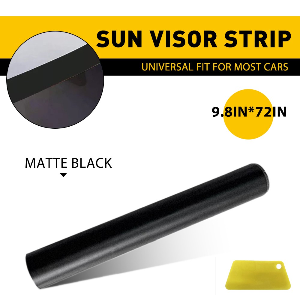 60Inches Matte Black Window Sun Strip Visor Tint Windshield UV Film Shade Decal