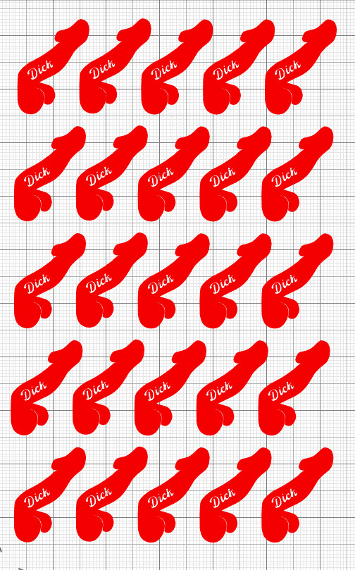 5″ x 8″ Phallic Sticker Sheet Oracal 651 Vinyl Stationary Vehicle Decoration