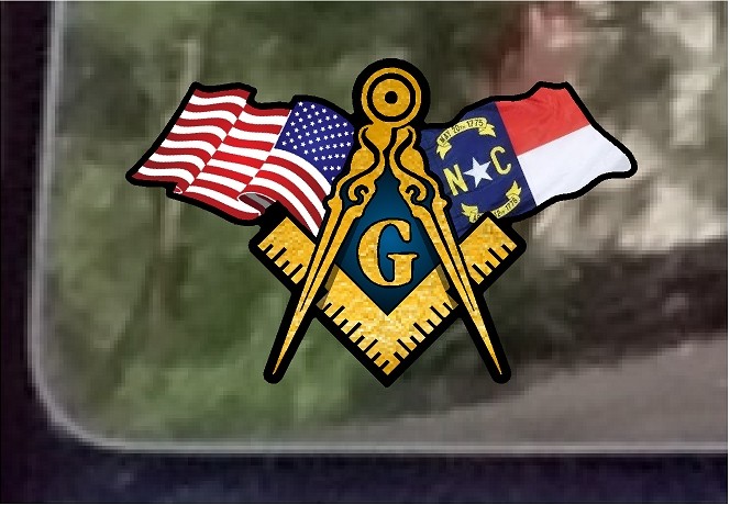 ProSticker 068 (One) 3″ x 5″ American North Carolina Flags Masonic Decal Sticker