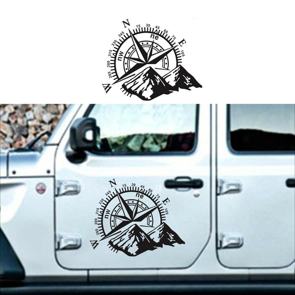 Car SUV Hood Body Side Decoration Vinyl Decal Compass Mountain Graphics Sticker