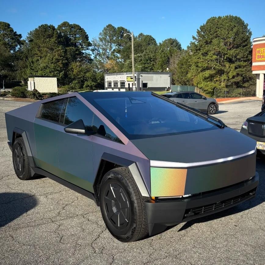 Cybertruck DIY PPF Paint Protection Film Wrap Color Change Matte Splendid Gray