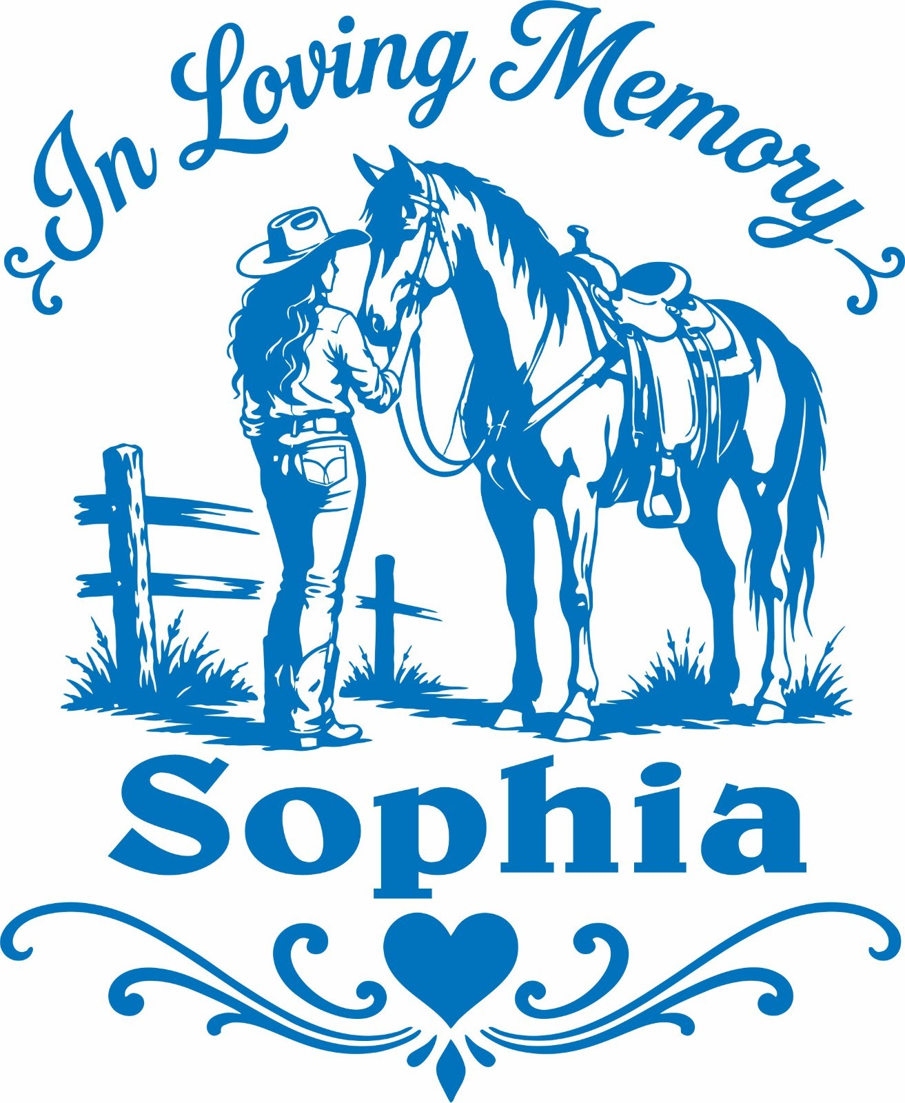 In Loving Memory of Cowgirl Horse Farm Girl Car Truck Window Vinyl Decal Sticker