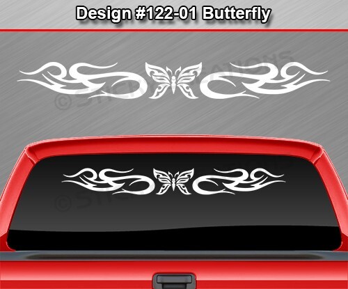 122-01 BUTTERFLY Windshield Decal Window Sticker Vinyl Graphic Tribal Butterfly