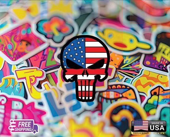 PUNISHER USA CAR STICKER DECAL LAMINATED VINYL LAPTOP FREE GIFT