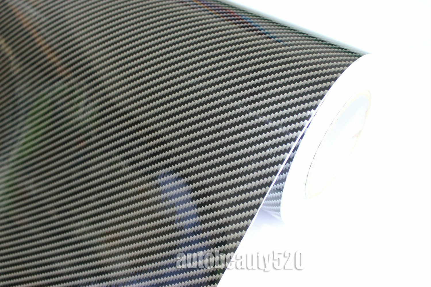 12″ x 50″ Car Glossy Smooth 2D Carbon Fiber Vinyl Wrap Sticker Decal Black Trim