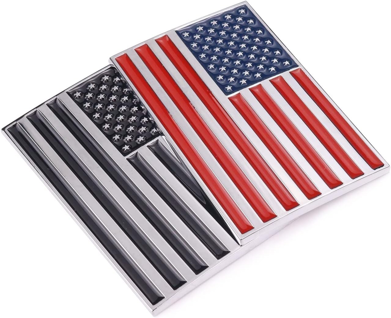 3D American Flag Metal Car Sticker, 3.15″ x 2″ Flag Decal, Zinc Alloy Emblem…
