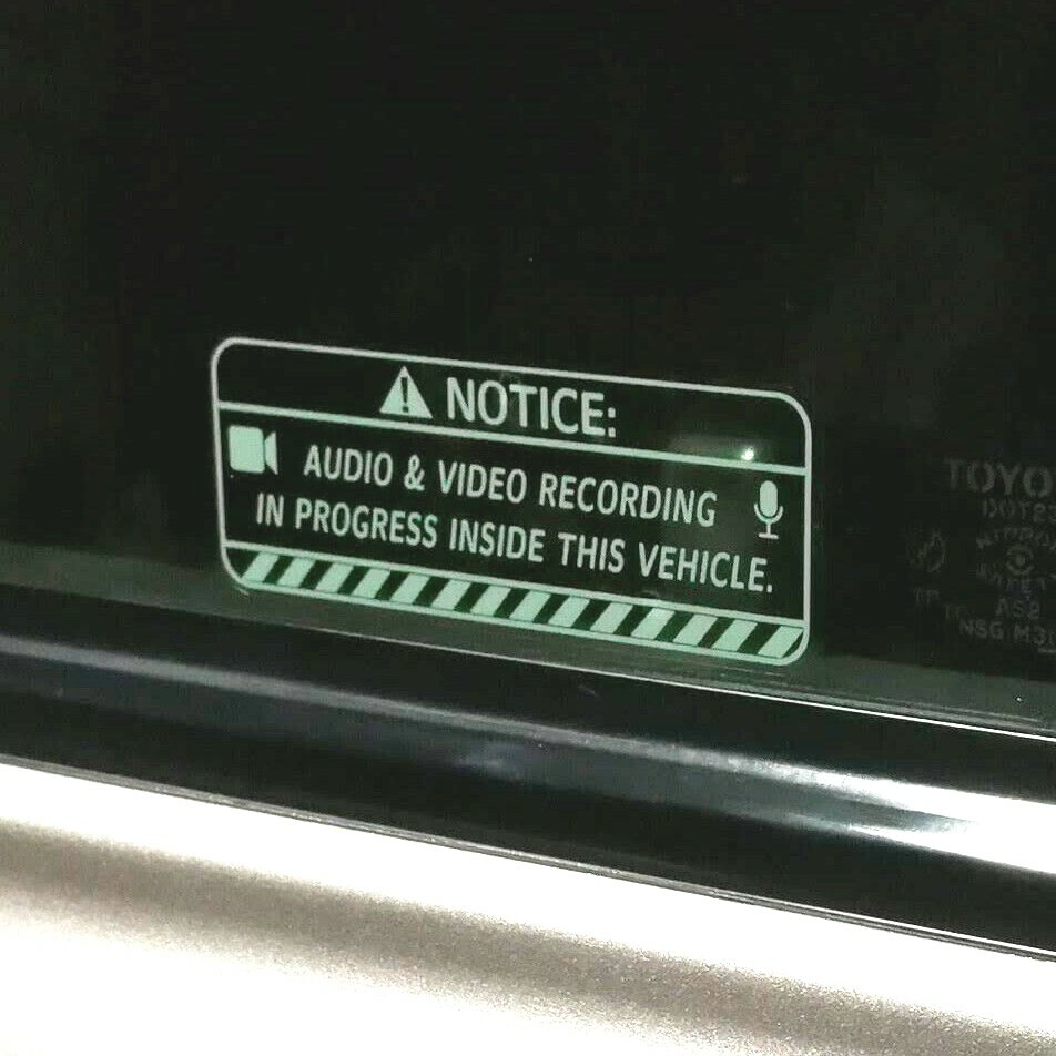 2 DASH CAM RECORDING DECALS, Inside/Outside Glass, Window STICKERS