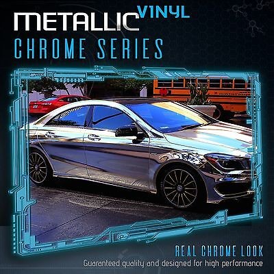 Silver Chrome Mirror Vinyl Wrap Film Sticker Decal Bubble Free 48″X60″