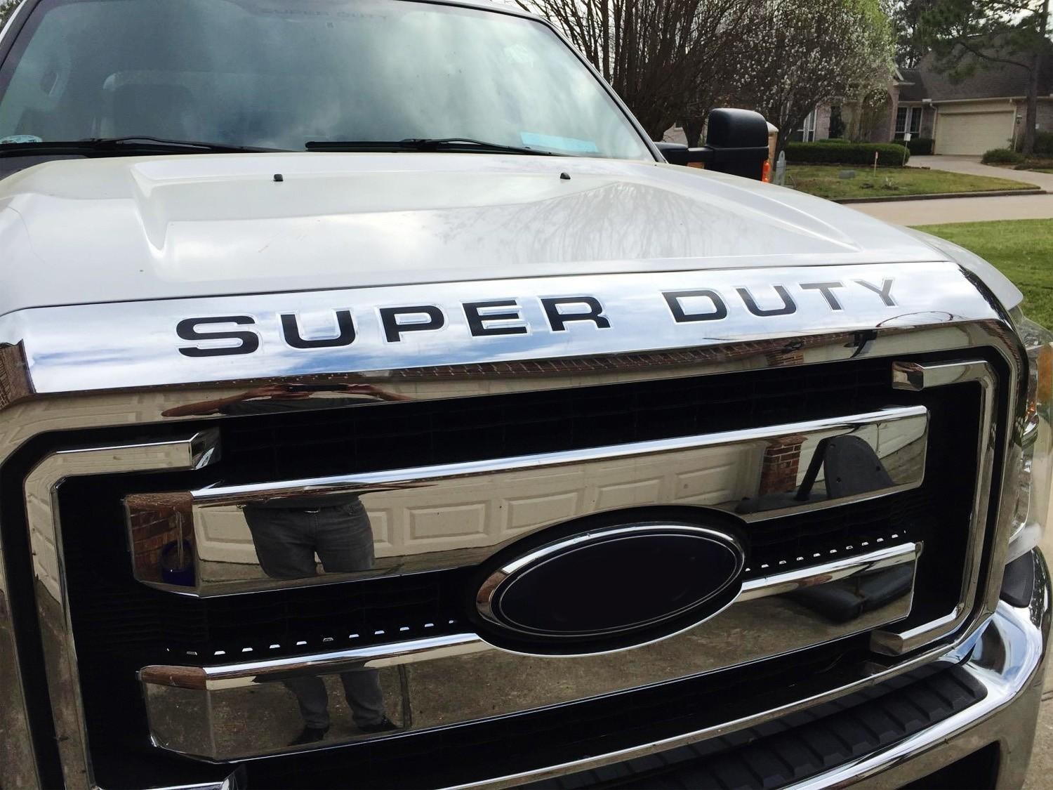 Matte Black Finish 3D Raised Hood 9-Letter Inserts For 2008-2016 Ford Super Duty