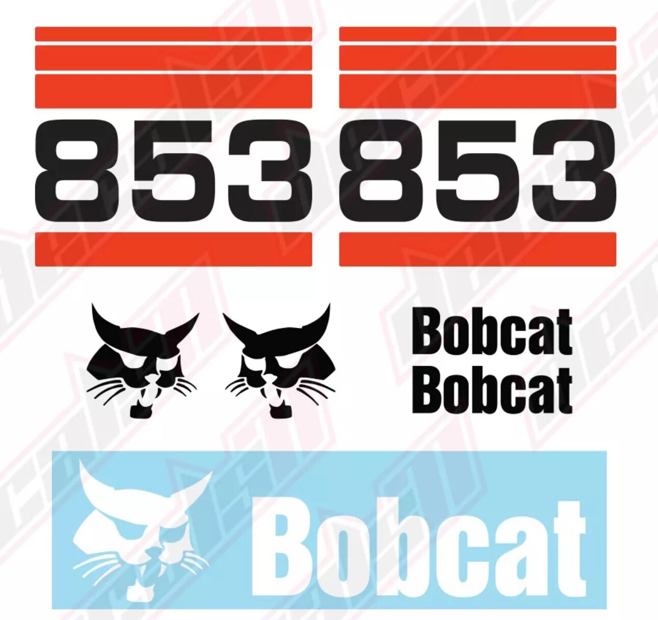 Bobcat 853 Skid Steer Set Vinyl Decal Sticker .