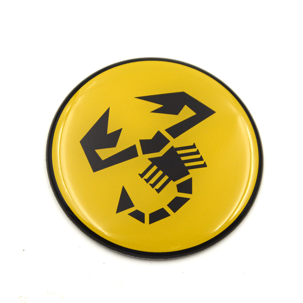 4Pcs Yellow Black Scorpion Logo Car Wheel Center Hub Cap Stickers for Abarth 500